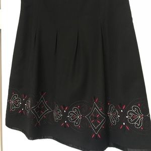 LOFT Embroidered Pleated Skirt